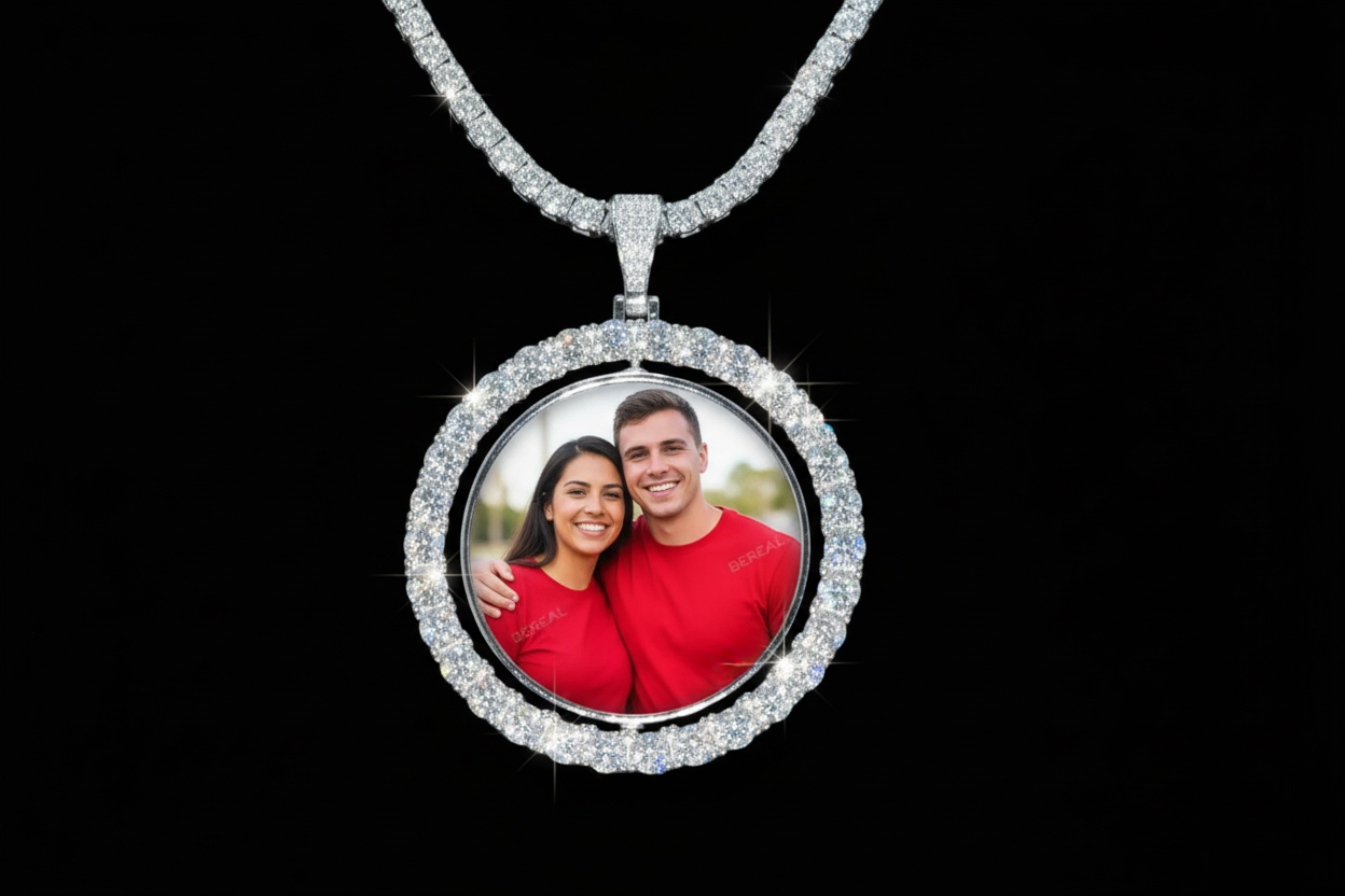 Spinning “forever frame “ memory pendant